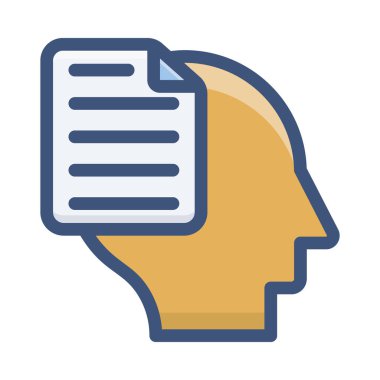 insan bilgi simgesinin düz tasarım.