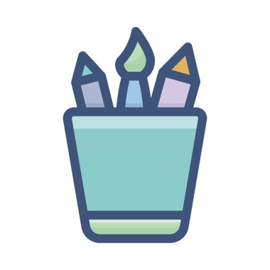 Kalem tutucu düz tasarım vektörü 