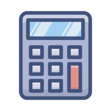 Hesap makinesi tasarımının düz simgesi 