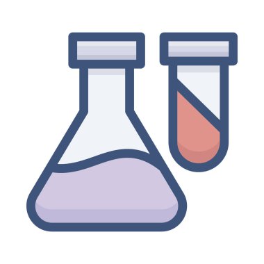 kimyasal deney simgesinin düz tasarım.