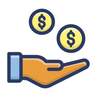 Düz vektörde bağış simgesi tasarımı 