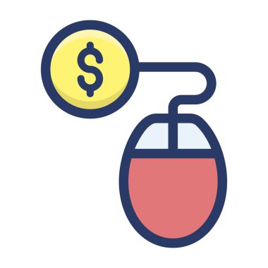 Tıklama başına öde düz simge vektörü 