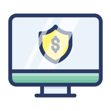 Online ödeme koruması düz simge vektör 