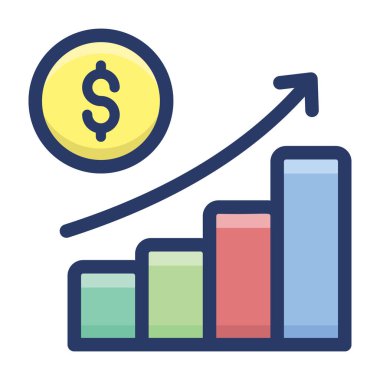 Düz tasarımda iş büyüme simgesi vektörü 