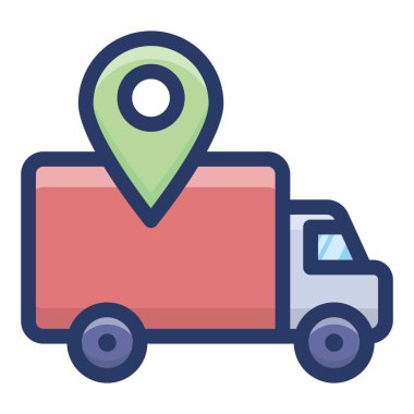 Kargo konumu düz tasarım simgesi