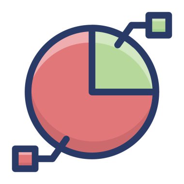 Düz tasarımda pasta grafik simgesi