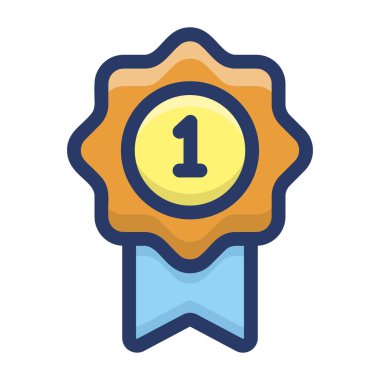 Düz tasarımda ödül rozeti simgesi 