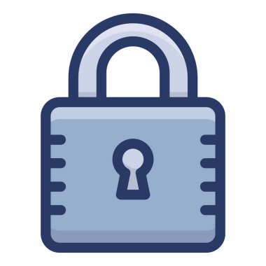 Asma kilit simgesinin düz tasarımı