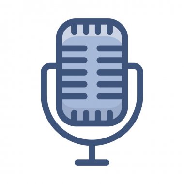 Düz tasarımda mikrofon vektörü kaydetme 