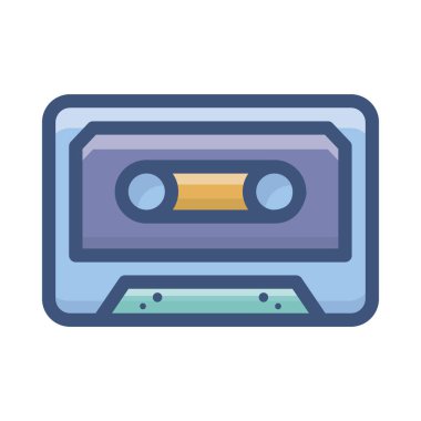 Düz tasarımda ses kaset vektörü 