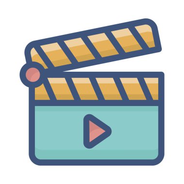 Düz tasarımda Clapper kart vektörü 