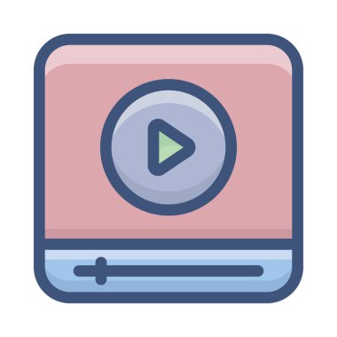 Düz video akışı vektör tasarımı 