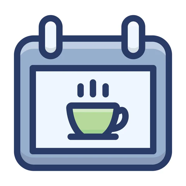 Café Etiqueta Placa Plana Icono Vector — Vector de stock