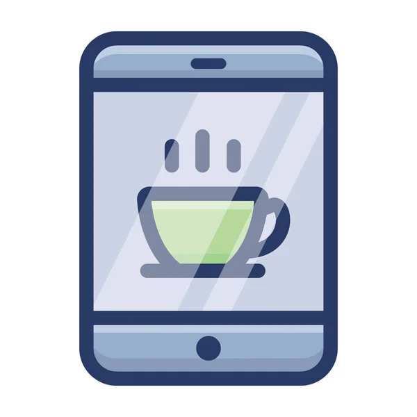 Café Aplicación Plana Icono Vector Diseño — Vector de stock