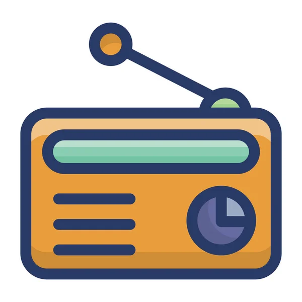 Radio Device Flat Icon Design — Stock Vector