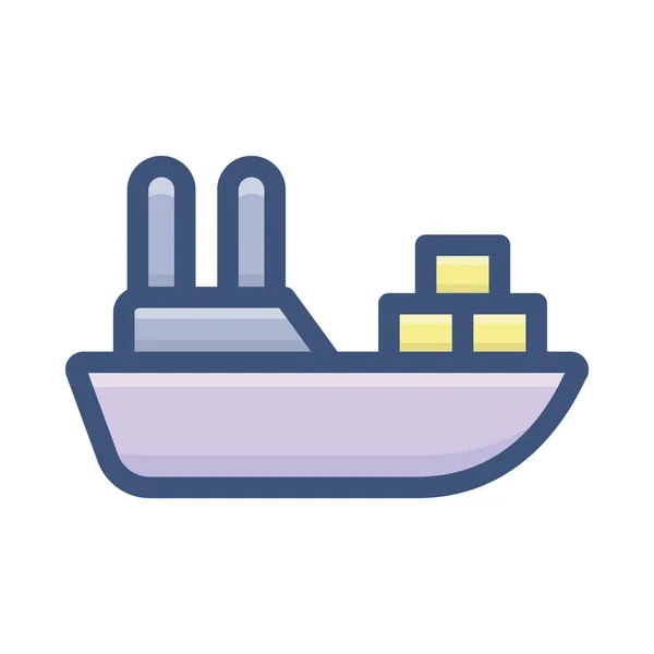 Іконка Вантажного Корабля Векторне Проектування — стоковий вектор