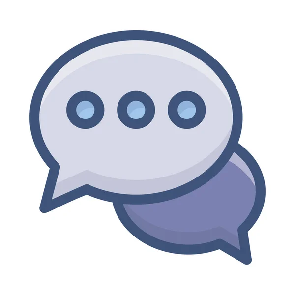 Vector Chat Línea Diseño Plano — Vector de stock