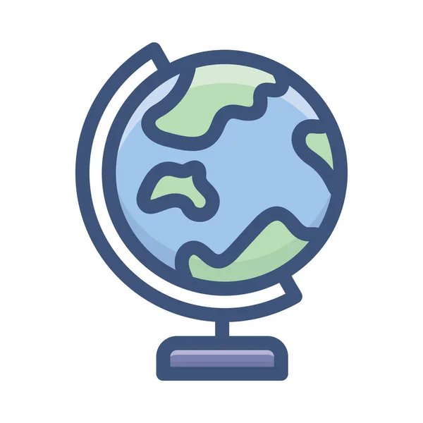 Globe Plat Icoon Ontwerp — Stockvector