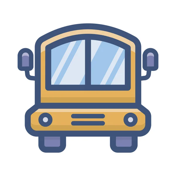 Ikona Školního Autobusu Plochém Designu — Stockový vektor