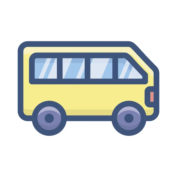 Schoolbus Icon Plat Ontwerp — Stockvector