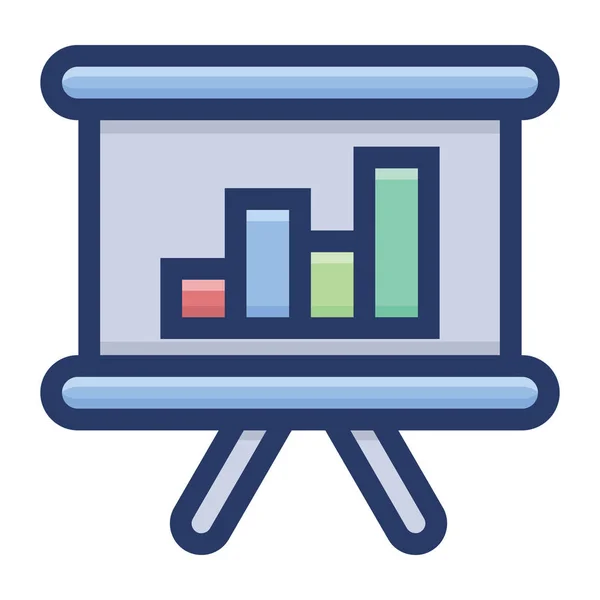 Zakelijke Presentatie Plat Pictogram Vector — Stockvector