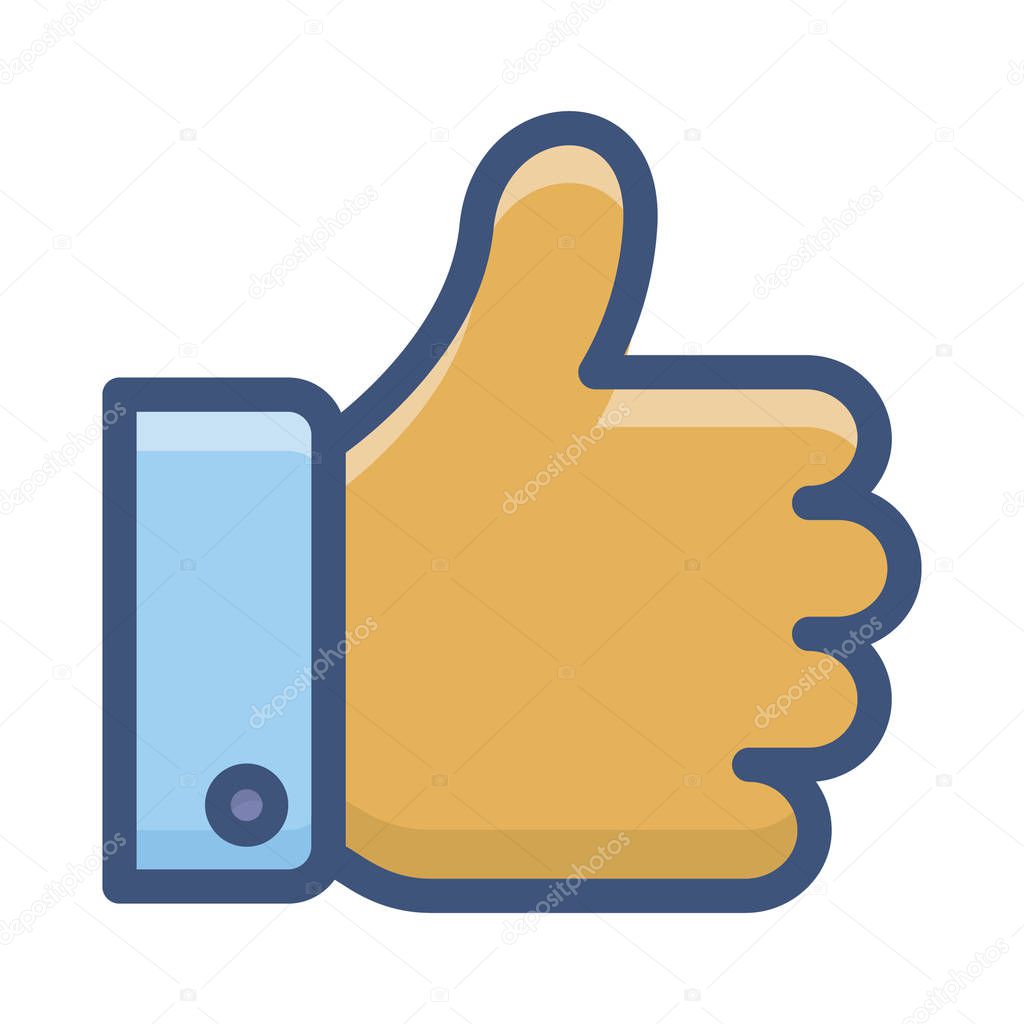 Flat thumbs up vector in flat design 