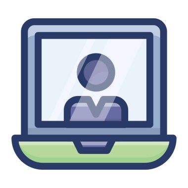 Düz tasarımda çevrimiçi kullanıcı profili 