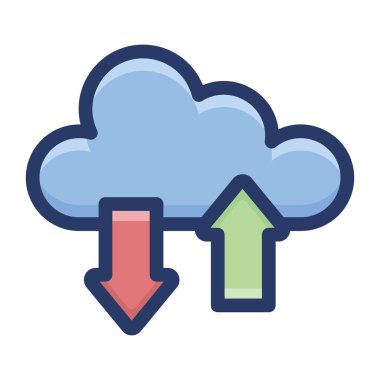 Düz tasarımda bulut veri vektörü 