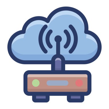 Düz tasarımda bulut internet vektörü 