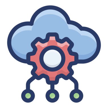 Düz bulut bilgi işlem vektör tasarımı 