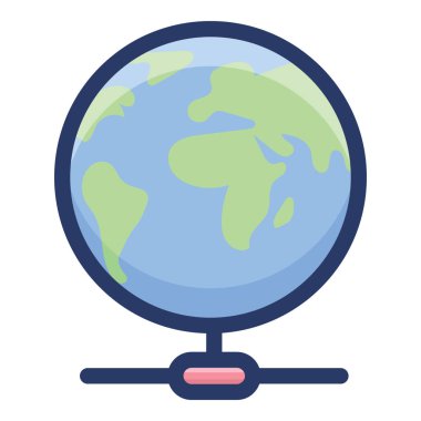 Düz küresel ağ vektör tasarımı 