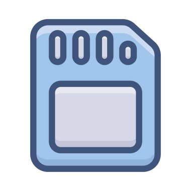 Düz tasarımda Sim simgesi.