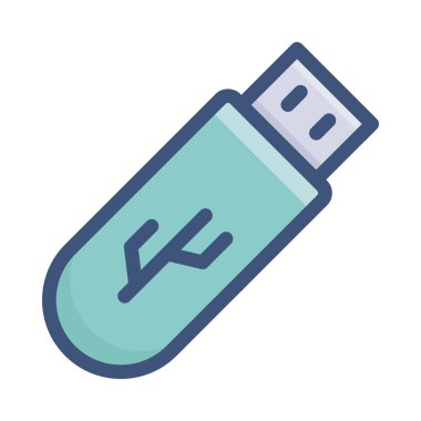 Düz tasarımda USB simgesi