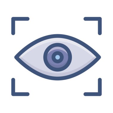 Iris biyometrik tanıma düz simgesi 