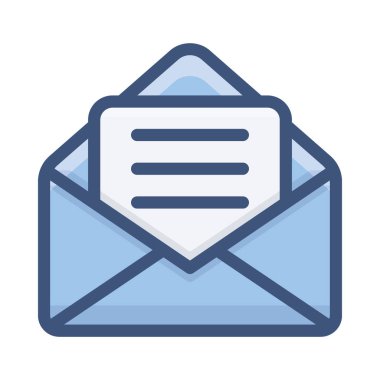 Düz tasarımda posta zarfı simgesi 