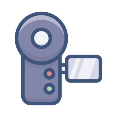 Düz tasarımda handycam simgesi.