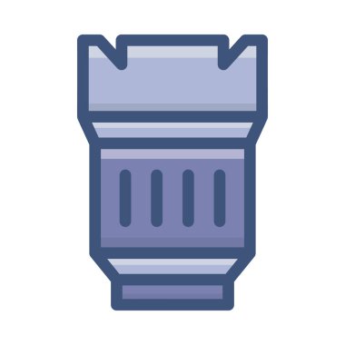 Kamera lensi düz tasarım simgesi