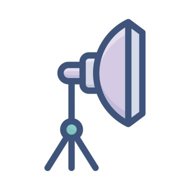 Projektör simgesinin düz tasarımı