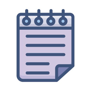 Düz stilde not defteri simgesi vektörü 