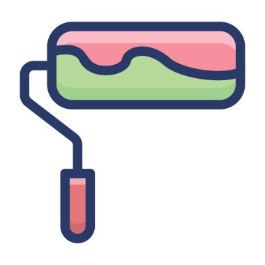 Boya rulo aracı düz simge vektörü 