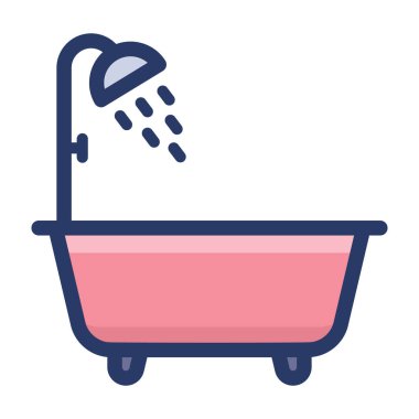 Banyo vektör tasarımıdüz simgesi 
