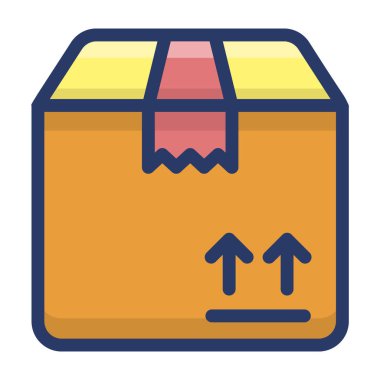 Parsel kutusu düz simge vektörü 