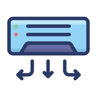 Bölünmüş klima düz vektör simgesi 