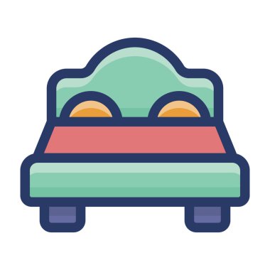 Yatak düz simge tasarım vektörü