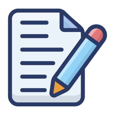 Düz tasarımda yazılı sözleşme simgesi 