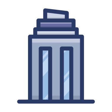 Kule bina düz simge tasarımı 