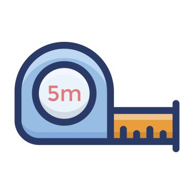 Bant ölçüsü aracı düz simge vektörü 