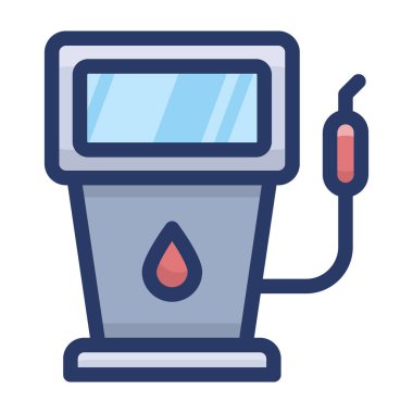 Yakıt dispenseri düz simge vektörü 