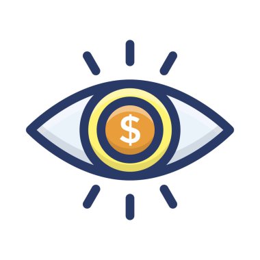 Düz tasarımda Finansal Vizyon simgesi