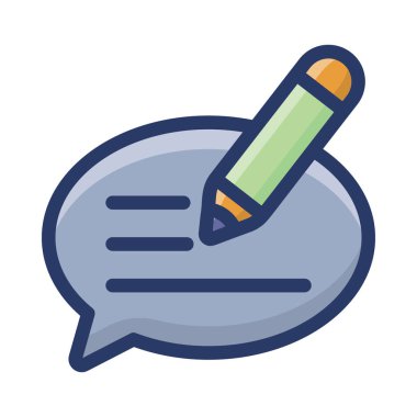 Düz tasarımda yorum simgesi yazma